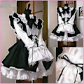 Miniatyrbilde 1 av 3: Cafe Cosplay Maid-antrekk for kvinner og menn - Anime Lolita-forklekjole Kvinne-M