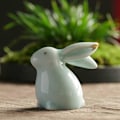 Miniatyrbillede 2 af 5: Påskebordpynt - Smuk Bordpynt i Glas - Påskeharepynt Hvid B