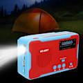 Miniatyrbild 6 av 8: RD-666T Bärbar solcellsdriven nödhandvev AM FM-radio med LED-ficklampa Röd