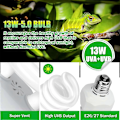 Miniatyrbillede 3 af 5: UVA UVB 5.0 Reptilpære, 13W Dobbeltvirkende UV-lyspære, Kompakt Fluorescerende Lampe, Egnet til Regnskovsreptiler