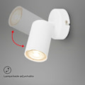Miniatyrbillede 4 af 4: Justerbar væglampe til indendørs brug, dobbelt, maks. 10 W, læselampe, stuelampe, væglampe, køkkenlampe, ganglampe, Hvid