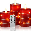 Miniatyrbilde 1 av 4: 3 Pakke LED-lys med 10-knapps fjernkontroll (Rød)