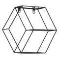 Miniatyrbillede 5 af 8: Hex hylder Simple Smedejern Sekskantet soveværelse Stue Kontor Væghylde Dekoration Sort