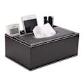 Miniatyrbillede 1 af 5: Læder Husholdnings Kontor Rektangulær Kleenexboks med Fjernbetjenings Opbevaringsboks - Elegant og Stilfuld Hjem Servietholder Skrivebord Kleenex Papir