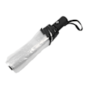 Miniatyrbillede 1 af 8: Klar automatisk sammenklappelig paraply 8 ribber 3 folde sort kant transparent auto åben luk paraply til udendørs rejse bryllup