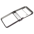 Miniatyrbillede 2 af 8: Foldbare telefoncover Stødsikker galvaniseret PC Clear Back Fashion til Samsung Galaxy Z Flip 3 Black