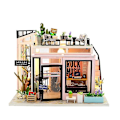 Pikkukuva 1 / 5: DIY Miniatyyri Nukkekotisetti 1:24 Puinen Talo Kalusteilla ja Pölysuojalla