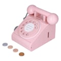 Miniatyrbillede 2 af 8: Børns simuleringstelefonlegetøj Retro interaktivt fastnettelefonlegetøjPink