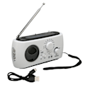 Miniatyrbild 1 av 8: Solardriven handvevsradio multifunktionell uppladdningsbar nödradio med ficklampsfunktion för utomhuscamping vandring vit