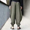 Miniatyrbillede 2 af 3: Elastisk talje Mænds Harem Baggy Bukser til Comfy Holiday Style 3XL Army Green