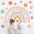 Miniatyrbilde 1 av 5: Regnbue Veggklistremerker Boho Polka Dots Vinyl Veggdekor for Barnerom Barnehage Lekerom Klasserom Dekor Mural