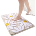 Miniatyrbild 1 av 5: Vit Blomma Beige Badrumsmatta Khakifärg - 50 x 80cm Halkfri Badrumsmatta Mjuk Mikrofiber Maskintvättbar Hållbar Superabsorberande För Vardagsrum