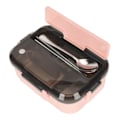 Miniatyrbillede 4 af 8: Rustfrit stål madkasse med spisepinde ske termisk isolering Bento madkasse til kontor picnic pink 3 rum