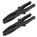 Miniatyrbilde 3 av 8: Fiske Tang ABS Fiske Klemme Grip Fangst Frigjøring Verktøy Fiske Kropp Holder Tang Saks Svart