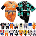 Miniatyrbild 1 av 4: Anime Baby Rompers - Akatsuki, Frieza, Vegeta, Luffy, Tanjiro Cosplay Kostym Spädbarn Bomullskläder för Pojkar och Flickor Storlek 73 6*9Månader ED80B5