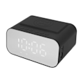 Miniatyrbilde 4 av 8: Trådløs lader Bluetooth-høyttaler Multifunksjon 15W Hurtiglading FM-radio Sovetimer Dobbel alarmhøyttaler Svart