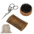 Miniatyrbillede 7 af 8: Mustache Styling Kit Skægbørste Træskægskam Mustachesaks Skægplejesæt