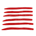 Miniatyrbild 3 av 8: 6 st/set Noodle Worm Fiskebete Bite Resistent PVC Mjuk Maggot Daggmåsk Artificial Bait Mörk Röd