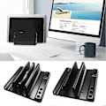 Miniatyrbild 4 av 5: Vertikalt Laptopställ med Justerbara Fack Hög Stabilitet Universell Kompatibilitet Stabilt Pålitligt Laptopställ Skrivbordsdatorställ Svart B
