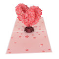 Miniatyrbilde 7 av 8: Hjerteformet Sakura 3D gratulasjonskort Utsøkt gravering Skrivbar 3D gratulasjonskort for Valentinsdag morsdag
