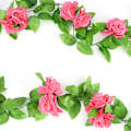 Miniatyrbillede 7 af 8: 5 stk. kunstig vinroseblomst silkeblomst guirlande til hjemmet dekoration til soveværelse kontor mørk pink