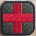 Miniatyrbillede 3 af 5: Broderet burrelås patch, Oliven og Rød