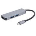 Miniatyrbillede 1 af 8: Multifunktionel Type C Hub HDMI 2x USB3.0 Output Adapter Dockingstation Aluminiumslegering