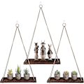 Pikkukuva 1 / 5: Macrame Bohemian -seinähylly tupsuyksityiskohtiin - Käsinkudotut puiset ripustushyllyt makuuhuoneeseen, olohuoneeseen tai kylpyhuoneeseen