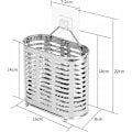 Miniatyrbilde 2 av 4: Rustfritt Stål Spisepinner Holder Oppvaskstativ Bestikk Avrenningsbrett Tørkeorganisator Multifunksjonell Vegghengende Kjøkkenverktøy (Oval Form)