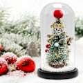 Miniatyrbillede 3 af 5: Juletræ i kuppel x mas ornamenter til soveværelse sengebord rød kugle