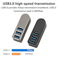 Miniatyrbild 4 av 5: Aluminiumlegering Roterande Usb3.0 Hub Splitter Usb Hub Splitter 3 Port Usb 3.0 Hub Förlängning