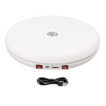 Miniatyrbillede 6 af 8: Elektrisk roterende displaybord LED-lys 25 cm støjsvag 20 kg belastningskapacitet drejeskive displaystativ til smykker hvid