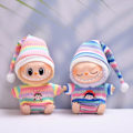 Miniatyrbillede 5 af 5: Dukke Pyjamas og Hat DIY Mode til Små Piger Miniature Tøj til 15cm blå