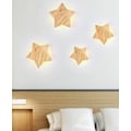 Miniatyrbilde 3 av 5: Moderne stjernevegglampe for barn, varm LED-lampe i massivt tre, kreativ trekunststudie-rombelysning, dekorativt lys for 180 mm vegg