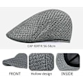 Miniatyrbild 3 av 4: Grå Vintage mesh basker ivy keps herr platt hatt andningsbar keps golf sommar platt hatt andningsbar mesh neutral