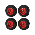Pikkukuva 5 / 8: 4 kpl 7 mm:n metallivanteen kumirenkaat AXIAL SCX24 1/24 RC-autoon, päivitystarvikkeet, punainen