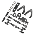 Miniatyrbild 4 av 8: RC Aluminium Övre nedre upphängningsarm Styrkopp Hexadapter Set för WPL D12 RC CarBlack