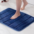 Miniatyrbild 2 av 5: 1 Entrématta Badrumsmatta Memory Foam Hydrofilisk Pebble Design Superfin Fiber Halkfri Mjuk för Badrum Badkar Kök 40x60CM Mörkblå