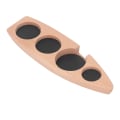 Miniatyrbillede 2 af 8: Kaffe Tamper Holder Båd Form 4 Slots Anti Slip Stabil Træ Kaffe Tamper Station 53mm/2.1in