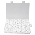 Miniatyrbillede 3 af 8: 240 stk. skægbeads hvide plastik viking deadlock beads til fletninger hestehaler rollespil
