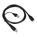 Pikkukuva 3 / 8: USB3.0 - Micro USB -mobiilikovalevyn datakaapeli lisävirtaliitännällä, kaksinkertainen virtalähde C0109 1m