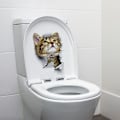 Miniatyrbild 3 av 5: 10 st 3D Katt Väggdekaler Kattdekaler Vägg Toalettdekaler Vattentäta för Sovrum Toalett Barnrum Heminredning DIY Dekaler