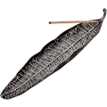 Miniatyrbillede 1 af 5: Guld Blad Form Røgelseholder - 21cm Lang, Hjemmeindretning