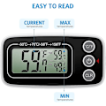 Miniatyrbild 4 av 5: Digital kylskåp frys termometer - 2-pack, stor LCD-skärm, min/max-funktion, 3 stödmetoder, C/F-konvertibel