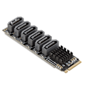Miniatyrbild 8 av 8: M.2 till SATA3.0-adapterkort 6 Gbps High Speed ​​ASM1166 M.2 PCIE till SATA-expansionskort med smart indikator