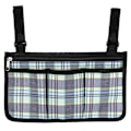Miniatyrbillede 1 af 8: Kørestol Multipocket Side Taske Hængende Organizer Pung til Diverse Tegnebog Snacks OpbevaringBlå Ternet