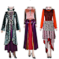 Pikkukuva 2 / 5: Keskiaikainen Cosplay Aikuisten Halloween-asu Mekko Vaaleanpunainen-violetti