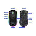 Miniatyrbilde 3 av 5: 65g (2.29oz) Trådløs Lett Gamingmus Med 3200dpi, RGB Bakgrunnsbelysning Og 7 Programmerbare Knapper, Gaming Optisk Mus Med Bikubeskall