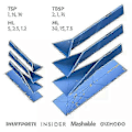 Miniatyrbillede 1 af 5: Polygons Flade 3i1 Måleskeer 1/2 Skeer med 6 Forskellige Størrelser 1 stk. blå L