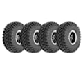 Pikkukuva 3 / 8: 1/10RC rengas iho simulointi alumiiniseos vanteet vahva pito 1/10 Scx10 Rr10 Wraith 90048Hopea Musta